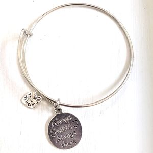 Thank you love 3 pieces Charms bracelet bangle Always Sisters Always there